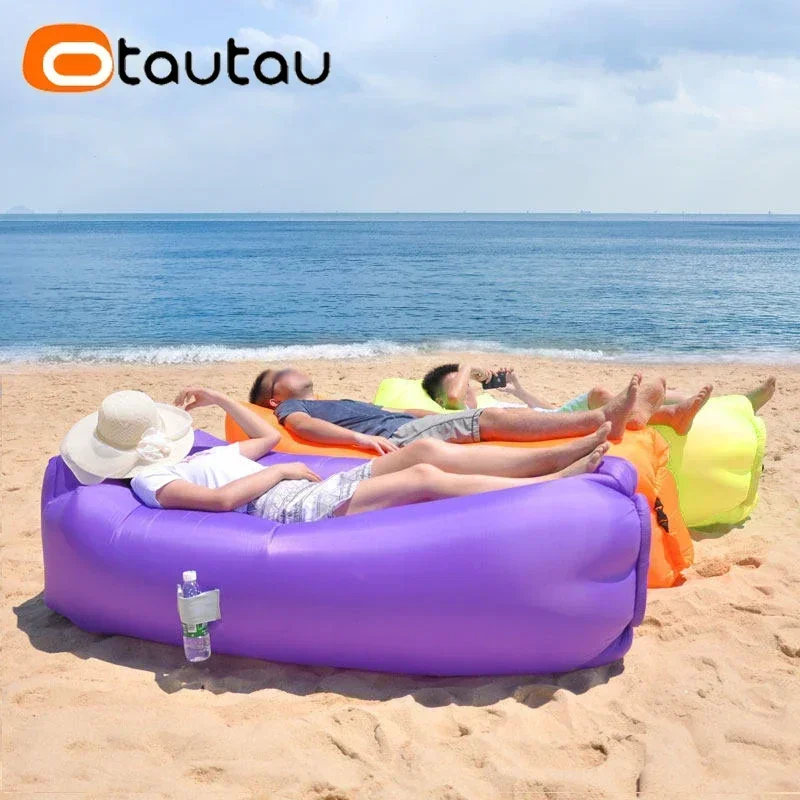 OTAUTAU Ultra Light Pillow Style Lazy Sofa Inflatable Sofa Portable Foldable Sleeping Bag Bed SF284 inflatable sofa
