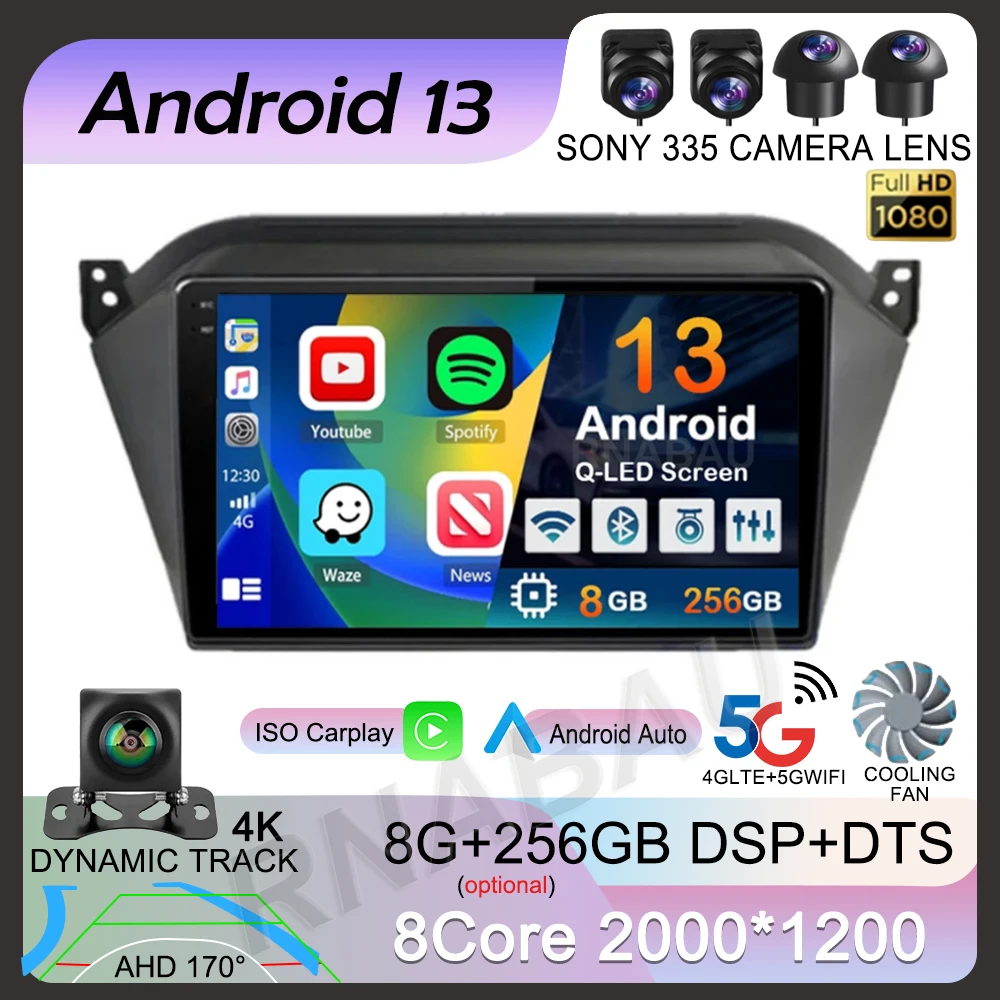 

Android 13 Carplay Auto WIFI+4G For JAC S2 t40 2015 2016 2017 2018 Car Radio Multimedia Video Player GPS Navigation Stereo Audio