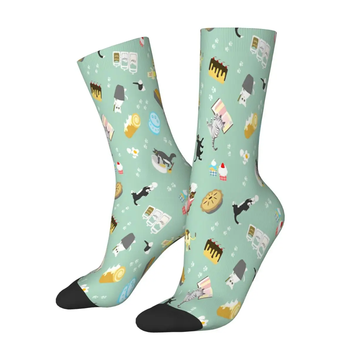 

Cats Baking Cakes And Other Sweets Socks Male Mens Women Winter Stockings Polyester