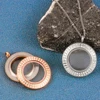 Wholesale Waterproof 28mm 33mm Twist Open Stainless Steel Round Floating Locket Pendant Plain Glass Lockets 4