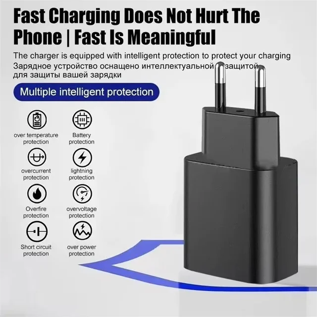 Chargeur Super Rapide PD 45W 5A pour Samsung S21 S22 S23 S24 Plus Note20 Ultra A34 A53 A54 A55 A71 A73 USB-C Câble de Charge Rapide 2m 2