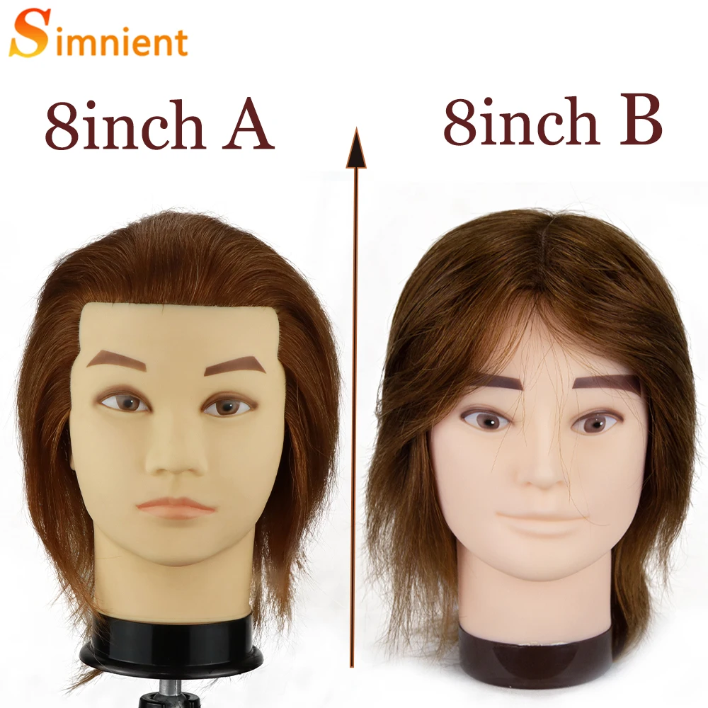 Male Mannequin Head With 100% Human Hair Cosmetology Manikin Head For Cutting Styling With Doll Head For Hair Styling With Gift