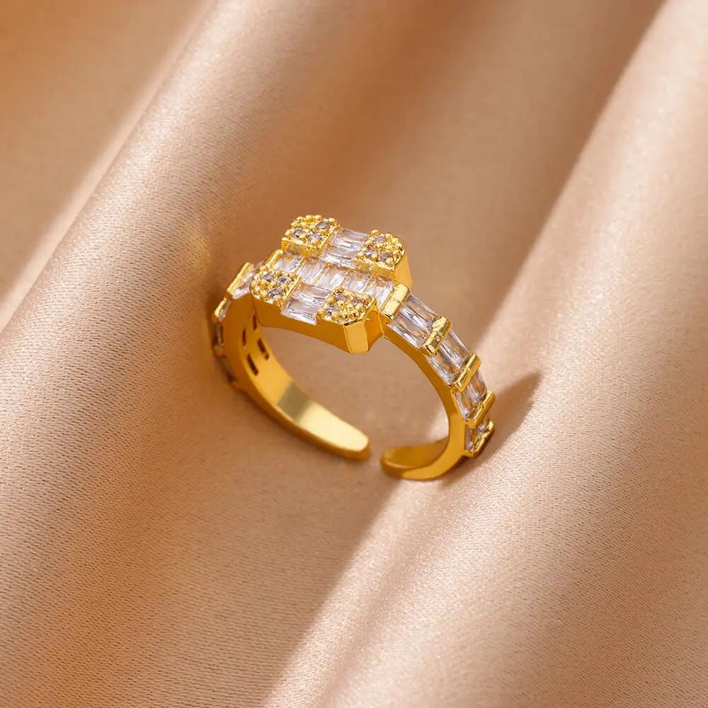 Zircon Geometric Heart Bow Stainless Steel Wedding Jewelry