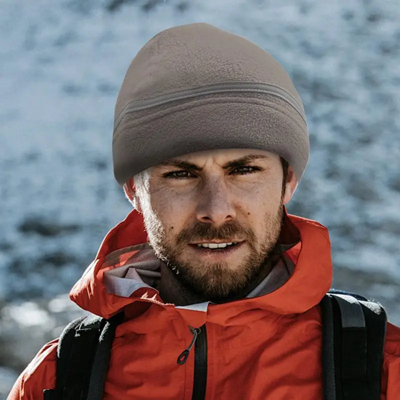 Reflective Winter Running Hat Safety Beanie Reflective Hat Warm Cuffed Winter Safety Beanie Windproof