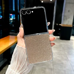 Luxurious Glitter Crystal Rhinestone Plating Hard Phone Case - Galaxy Z Flip7 (Crystal champagne)