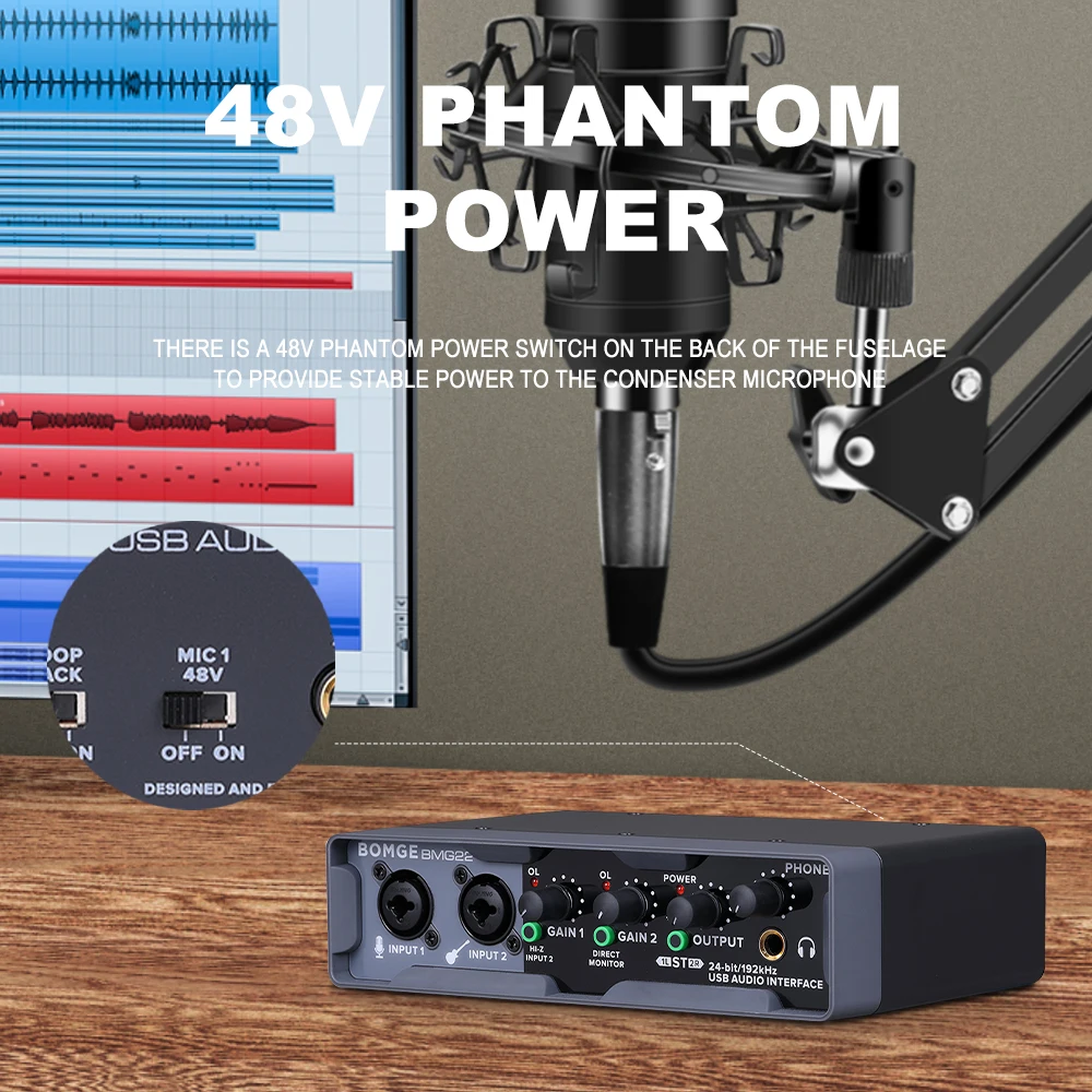 BOMGE USB オーディオ インターフェイス 24 ビット/192 kHz 並行輸入品】 BOMGE USB オーディオ インターフェイス (24