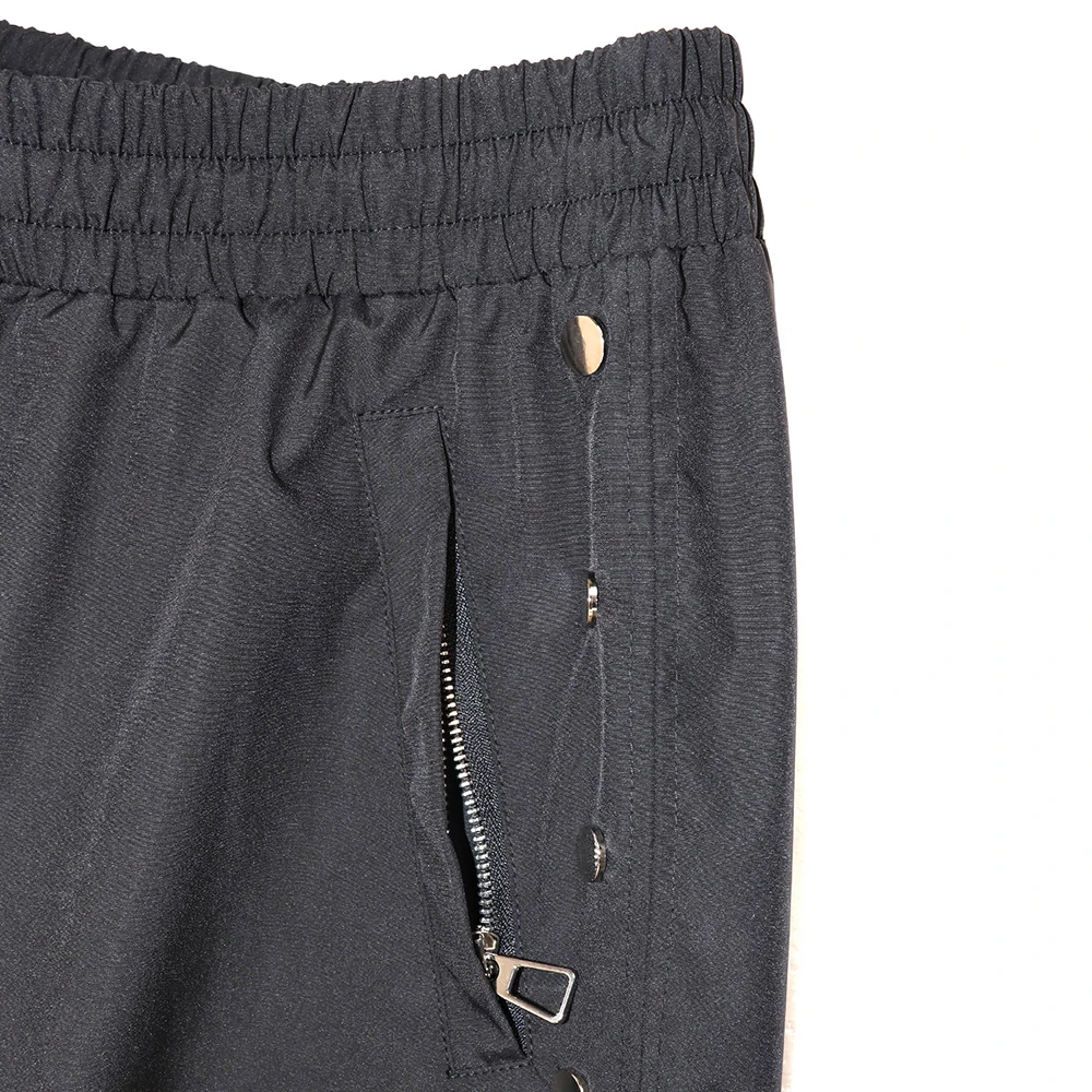 Side Button Embroidery Water Proof Thin Summer Shorts for Men Elastic Waist Drawstring Baggy Quick Dry Five Point Pants