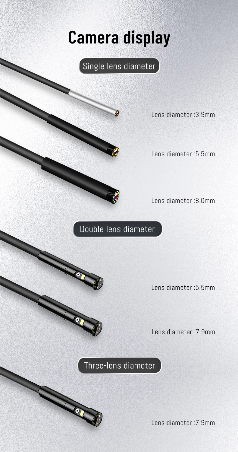 5-Zoll-IPS-Bildschirm 2MP 1080P Tris-Objektiv Seitenansicht Industrie-Endoskopkamera CMOS Endoskop Inspektion Otoskop Digitalmikroskop – Detail 15