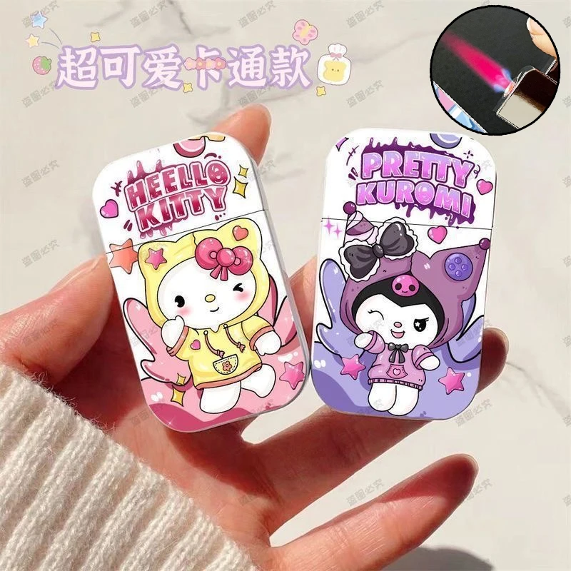 

Personality Metal Outdoor Cigar Lighter Pink flame Strong Fire Power Lighter Cartoon Cute Windproof Lighters Funny Toys for Men