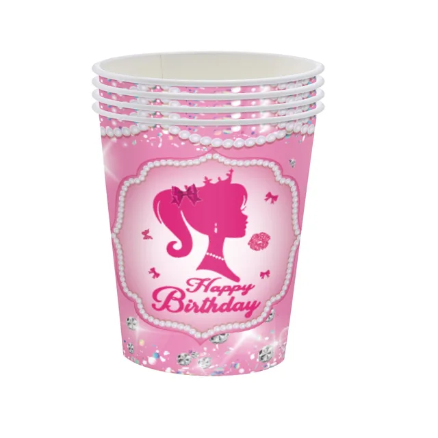 Set Stoviglie Party Principessa Barbie - 41 Pezzi Per 10 Ospiti - Piatti, Bicchieri E Tovaglioli - Foto 2