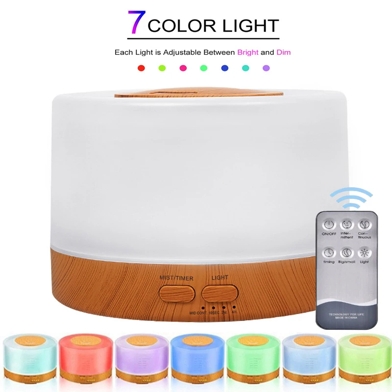 Household Aromatherpy Diffuser 500ML Air Humidifier Ultrasonic Mute Colorful Portable Humidifier With 3pcs Essential Oil 5