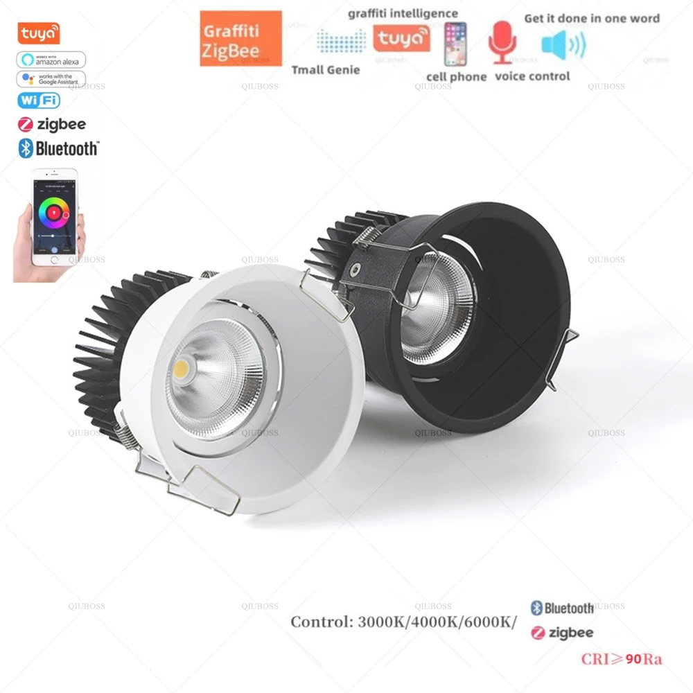 Graffitik Eszes anty Brillíroz downlight ZIGBEE embedded 10W/15W Ízesít vmivel ligh AC85~265V Háttér ligh beltéri Világítás