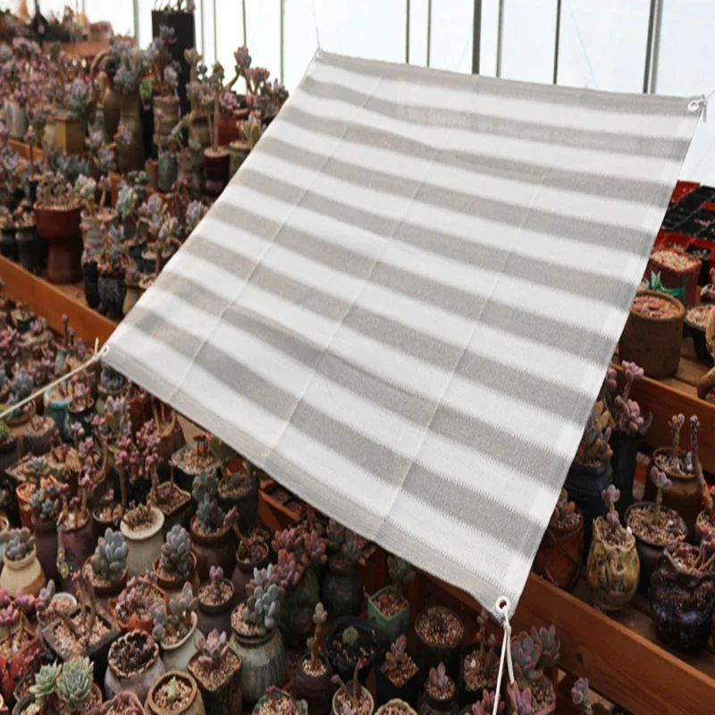 

low price Grey White Stripes HDPE Plastic Net Swimming Pool Garages Canopy Sunscreen Bonsai Succulent Plants Cover Shade Net