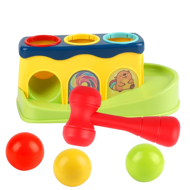 huanger Baby colorful hitting toys hammer kids preschool toys stack hand hammering ball box toy parent-child interactive toys 1
