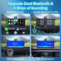Srnubi 10.26 "4K rotation Dash Cam voiture DVR, Carplay Portable universel pour écran de voiture, Carplay sans fil Android Auto Bluetooth Radio 5