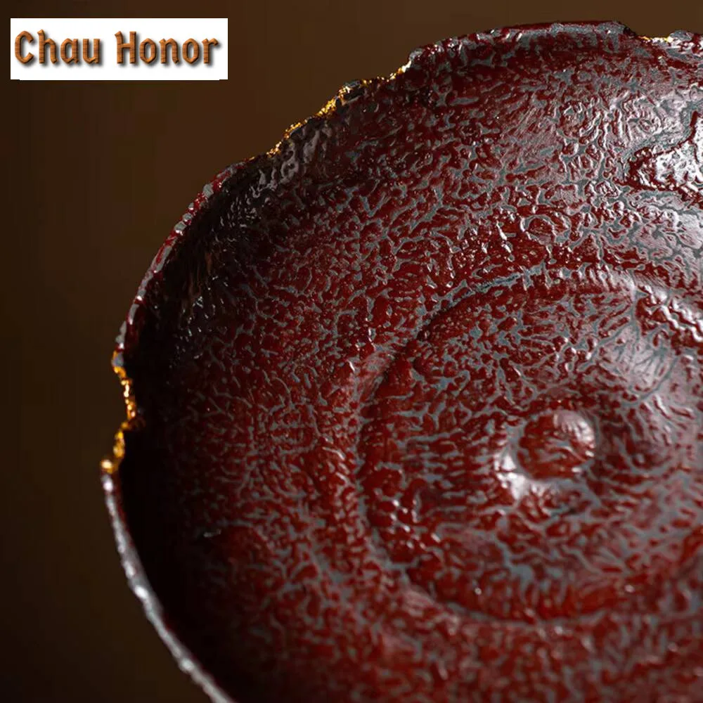 Retro Lacquer Craft Series Pot Bearing Holder Retro Dry Brew Table Tea Tray Cup Mats Refreshment Fruit Plate Tea Ceremony Craft