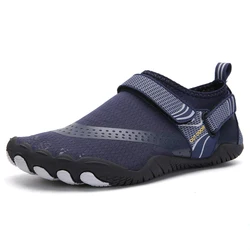 Men's Quick-Dry Water Sneakers - Breathable Beach & Outdoor Barefoot Sandals - 36 (Dark blue)