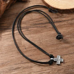 Elegant Handcrafted Braided Leather Necklace with Alloy Pendant - Vintage Luxury Unisex Choker Gift (Black)