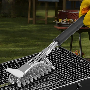 Spazzola per la pulizia strumento per Barbecue accessorio per Barbecue in acciaio inossidabile miglior strumento 1