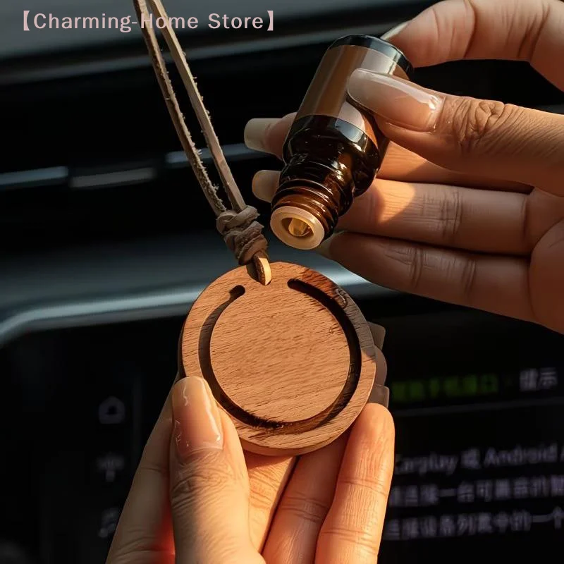 Elegant Wooden Essential Oil Car Diffuser - Minimalist Fragrance Accessory