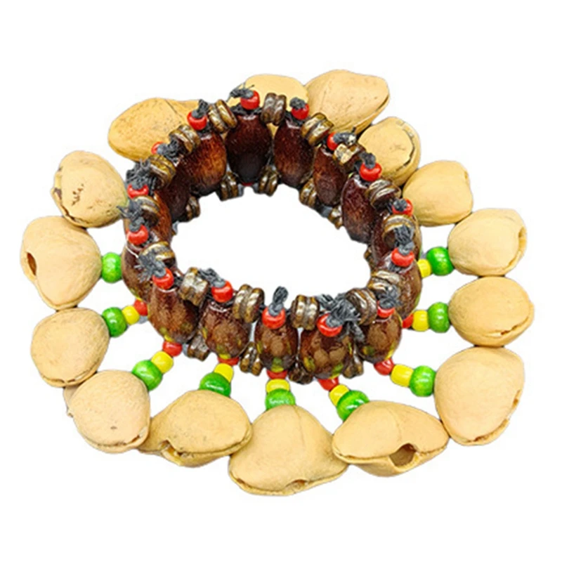 NALFI-Indonesian Handmade Fruit Shell Hand Bell Fruit Adult Children Dance Performance Rhythm Instrument Hand Bell