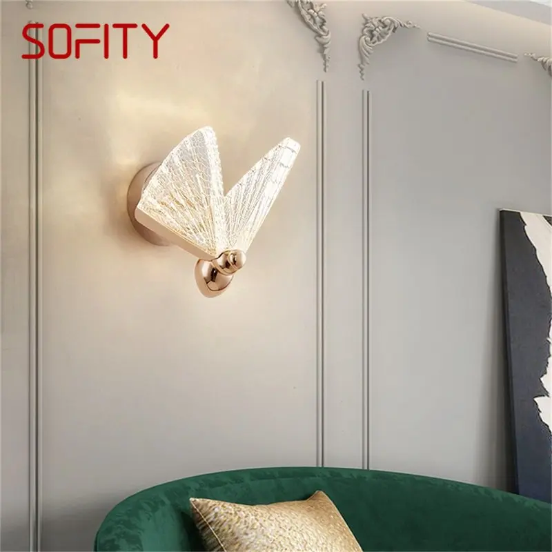 

SOFITY Nordic Creative Butterfly Wall Lights Sconces Modern LED Lamps Fixtures Decorative for Home