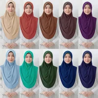 Muslim Arab Hijab Pull One Head Scarf Islamic Wrap Turban Prayer Shawls Malaysia Scarf Middle East Amira Caps Headwear 1PC