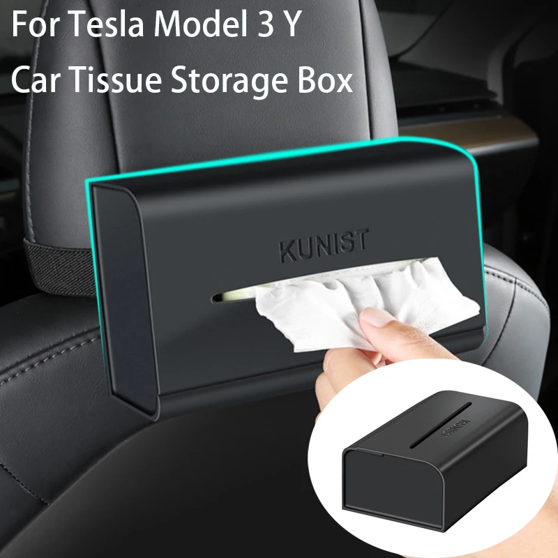 

Для Tesla Model 3 Y, автомобильный контейнер для хранения салфеток, заднее сиденье, подлокотник, скрытый задний экран, сумка для хранения, аксессуары для интерьера автомобиля 2023