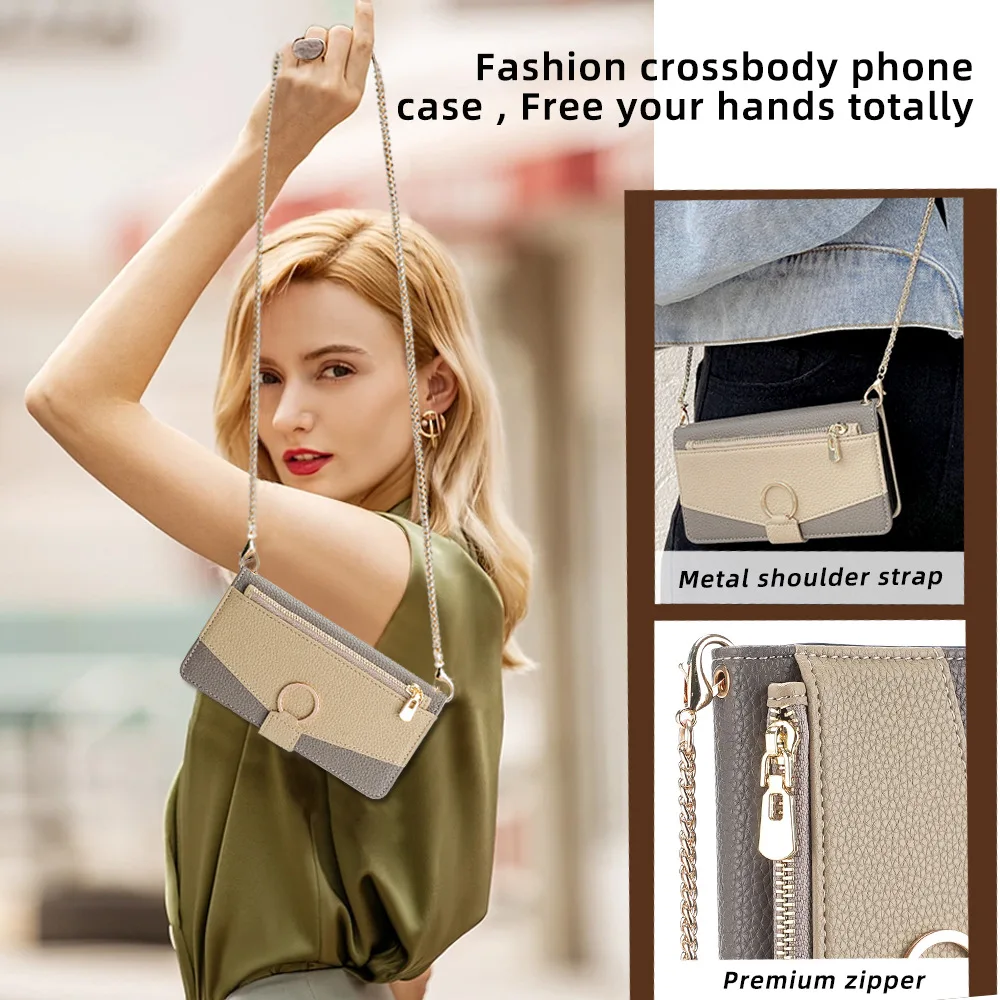 Leather Wallet Phone Case with Magnetic Flip & Lanyard - Ultra Sleek Design