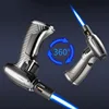 Creative Metal Turbo Gas Jet Lighter Torch Windproof Welding Gun Blue Flame Butane Cigar Smoking Lighter Kitchen Camping BBQ 3