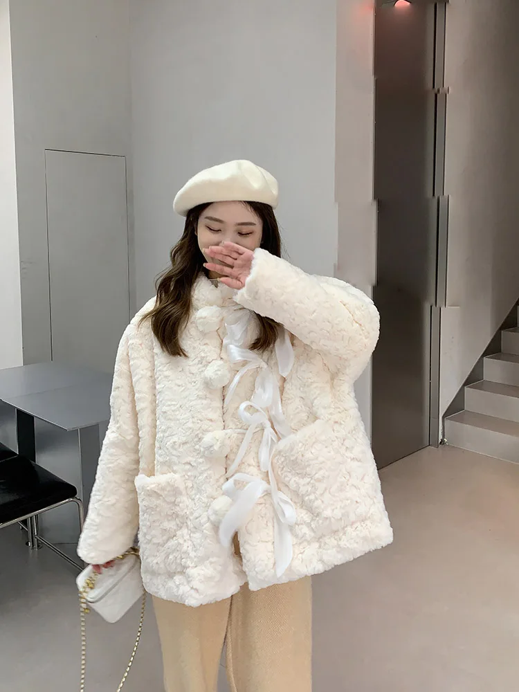 

2023 Women's Clothing Loose Faux Fur Coat Winter New 1027
