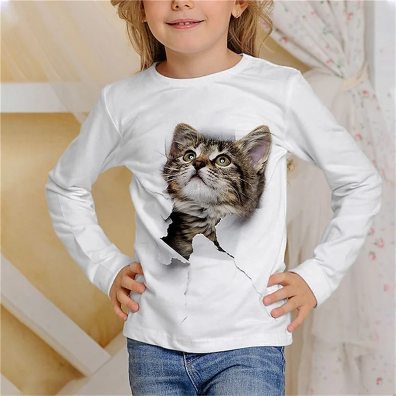 Children Clothes Girl from to 14 Years Old Cute Tee 2023 Autumn