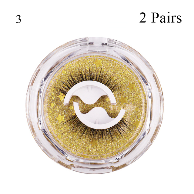 Self-adhesive False Eyelashes Glue Free Eyelash 3d Strip Reusable Lashes Extension 3 Seconds To Wear Faux Mink Eyelash