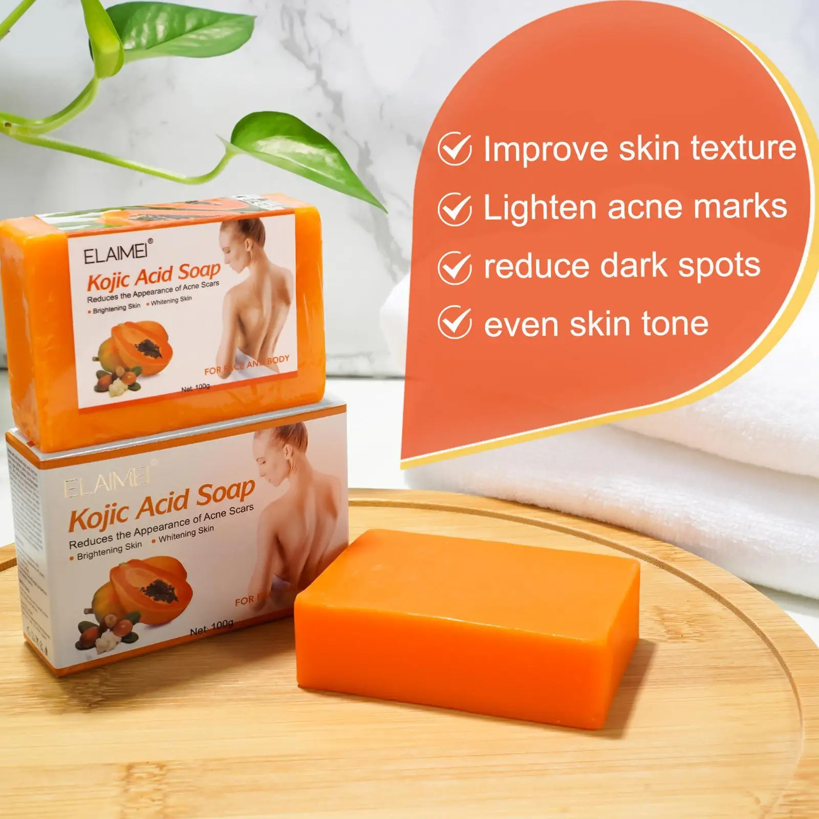 

Papaya Kojic Acid Soap Deeply Cleanses And Softens Cuticle Lightens And Acne Brightens Skin Tone Whitens And Moisturizes