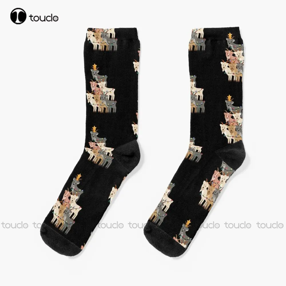 

Goat Christmas Design Gift For Adults Or Kids Who Love Goats Socks Men'S Athletic Socks 360° Digital Print Custom Gift Cartoon