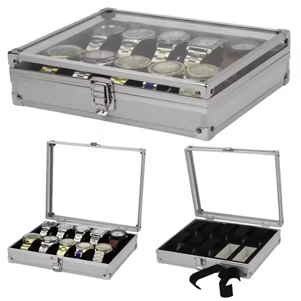 1pc Watch Display Storage Case 6/12/24 Grid Jewelry Watches Display Storage Box Square Rectangle Watch Holder