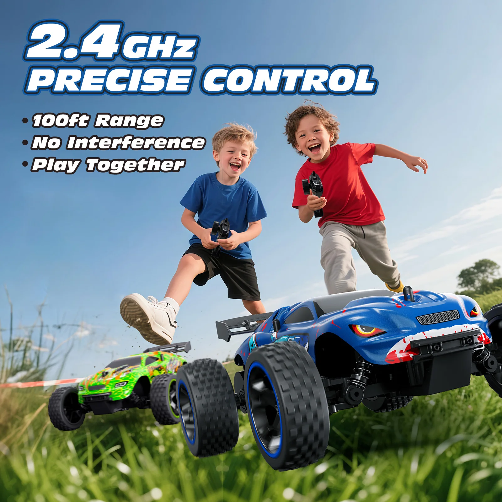Voiture télécommandée 1:18 20KM/H 2WD Buggy RC USB-C Enfant
