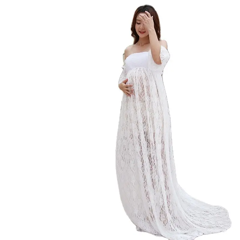 

New Fashion Trailing Photo Portrait Mommy Photography Clothing Pregnant Woman Dress