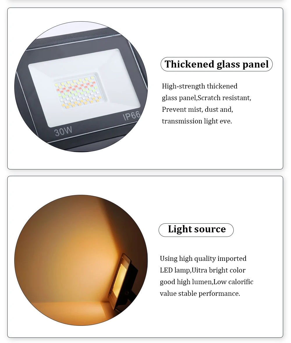 Tuya Bluetooth LED Reflector RGB 30/50/100W Smart Floodlight SmartLife Waterproo