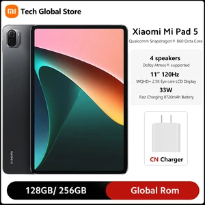 Global Rom Xiaomi Mi Pad 5 Mi Tablet 128GB/256GB Snapdragon 860 Octa Core 11" 120Hz 2.5K LCD Display 13MP Camera 8720mAh Battery