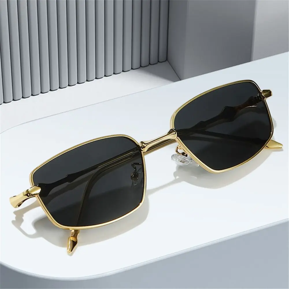 Anti Blue Light Irregular Square Shades High-End with Metal Frame Narrow Frame Sun Glasses Vintage Eyeglasses Frames