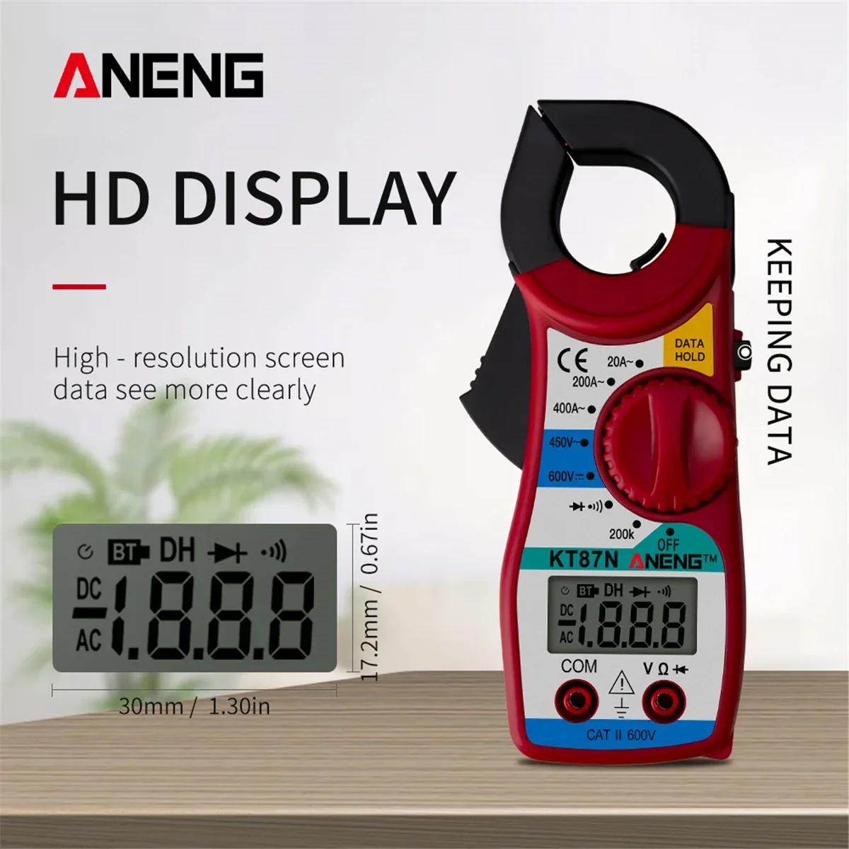 Mini Digital Clamp Meters AC/DC Voltage AC Current 600v True RMS ANENG KT87N Multimeter Capacitance Electrical Tester Tools