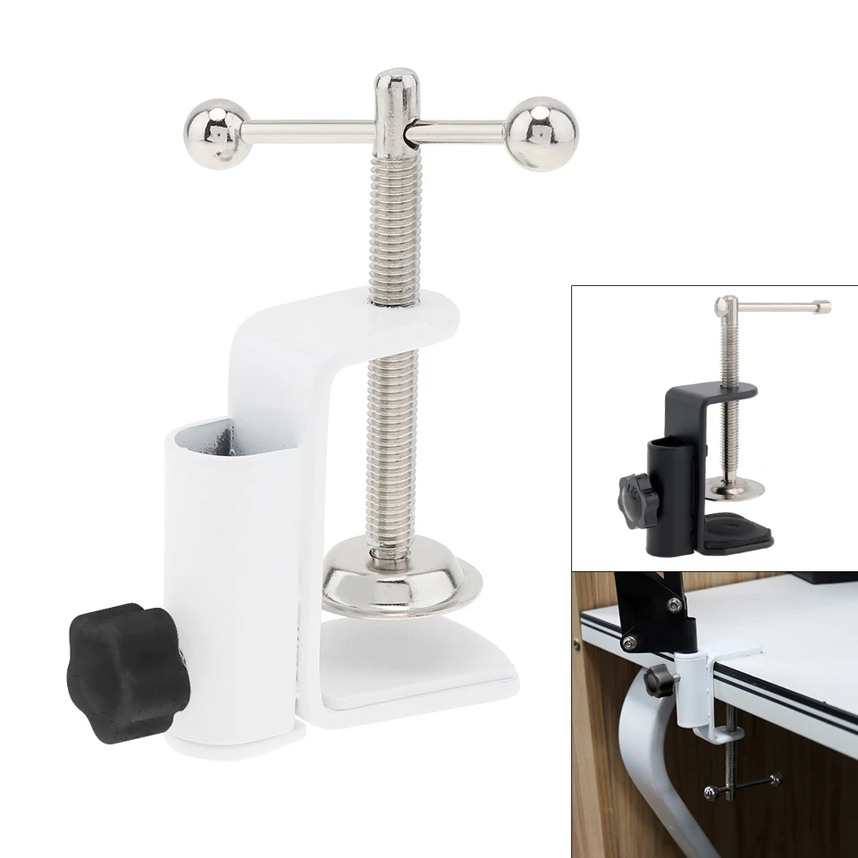 Pince de table de rechange Goobay pour lampes loupes à bras articulé, noire - pour épaisseurs de