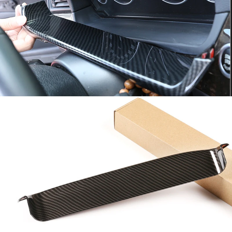 

LHD For BMW 5 Series F10 2011 - 2017 Car ABS Carbon Texture Interior Steering Wheel Dashboard Display Panel Cover Frame Trim