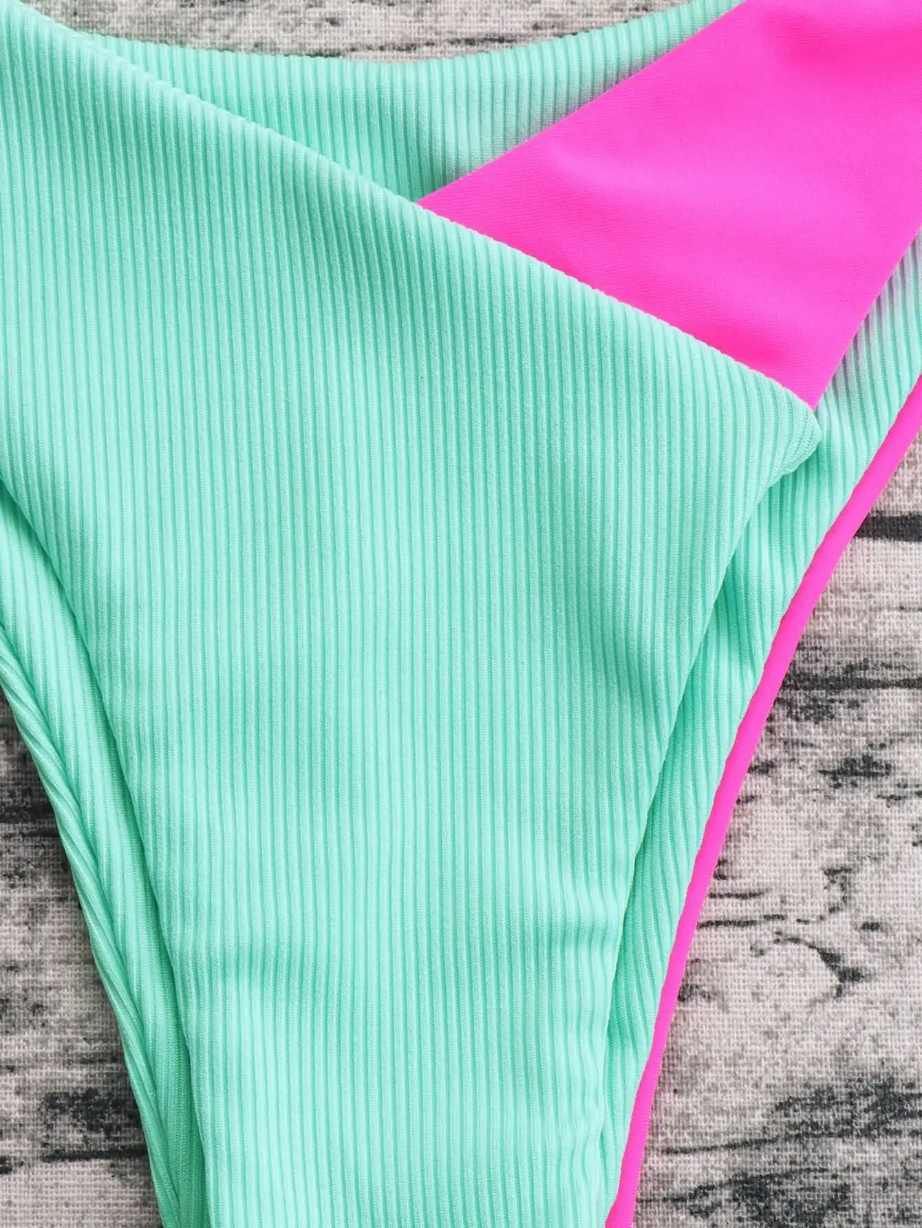 2023 New Sexy Spaghetti Strap Contrast Bikini Fashion Women's Split Swimsuit Push Up Micro Bikini