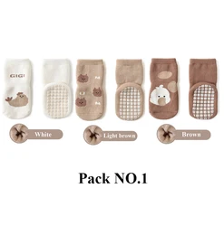 Cozy Cartoon Plush Anti-Slip Baby Socks - 3 Pairs - L  3-5Y (074thickNO1)