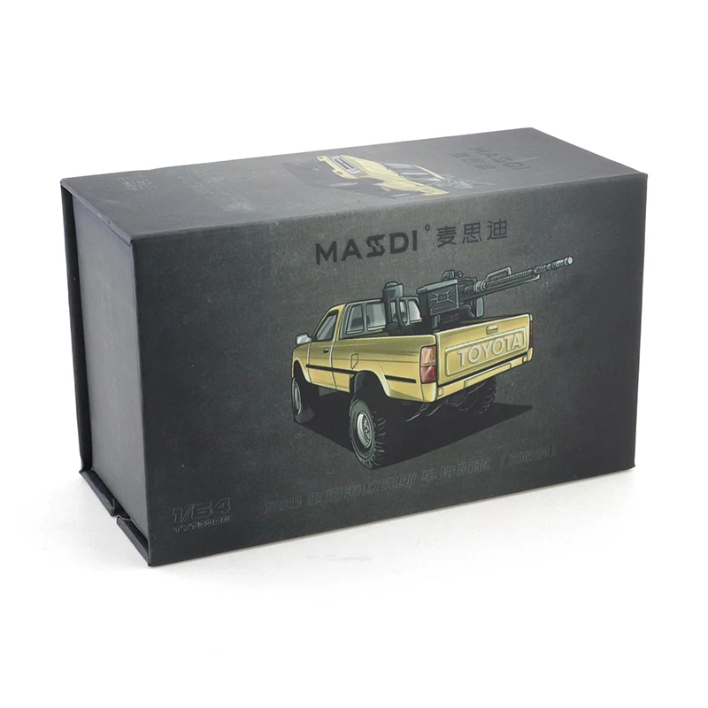 MASSDI 1/64 Toyota Hilux Battlefield Truck Car Alloy Motor Vehicle Diecast Metal Model Kids Xmas Gift Toys for Boys 