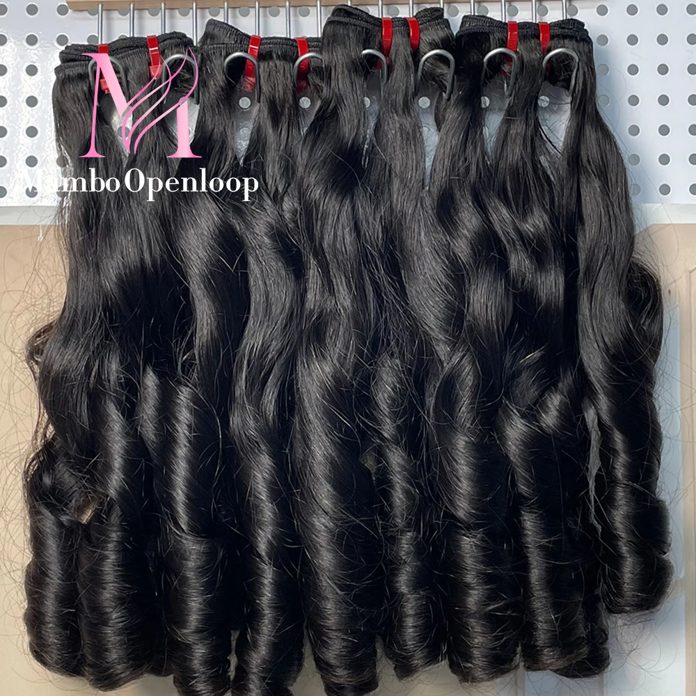 12A Fasci di Capelli Vergini Birmani per Tessitura, Doppia Trama, Capelli Umani Ricci Morbidi, Estensione di Capelli Naturali Ombre per Donne