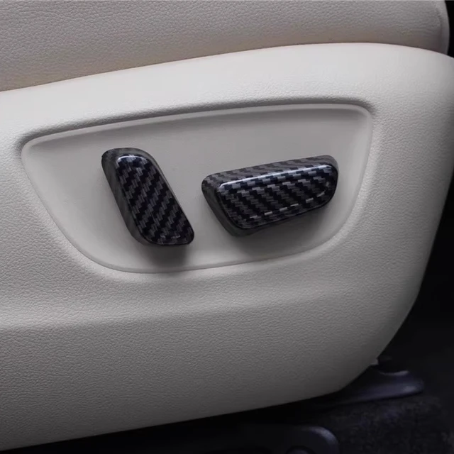 6PCS/Lot ABS Carbon Fiber Grain Seat Control Adjustment Button