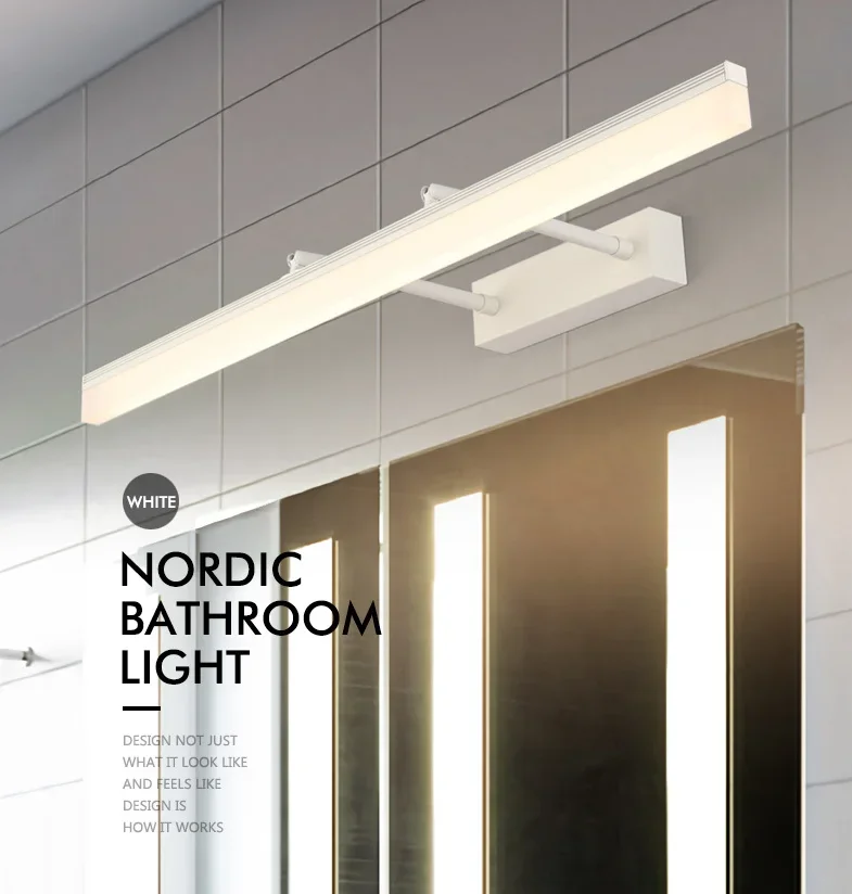 LED Mirror Light 40cm 12W AC90-240V Waterproof Modern Cosmetic Acrylic Wall Lamp For Bathroom Mirror Lamp Light sconce lamp
